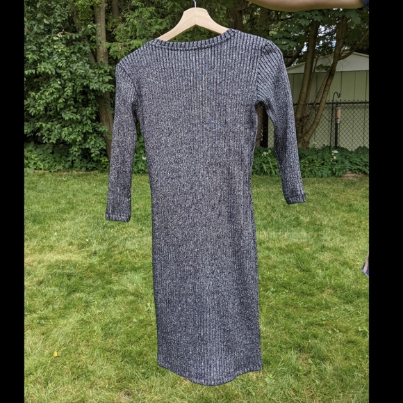 Mango Metallic Knit Sweater Dress US XS - Picture 5 of 8